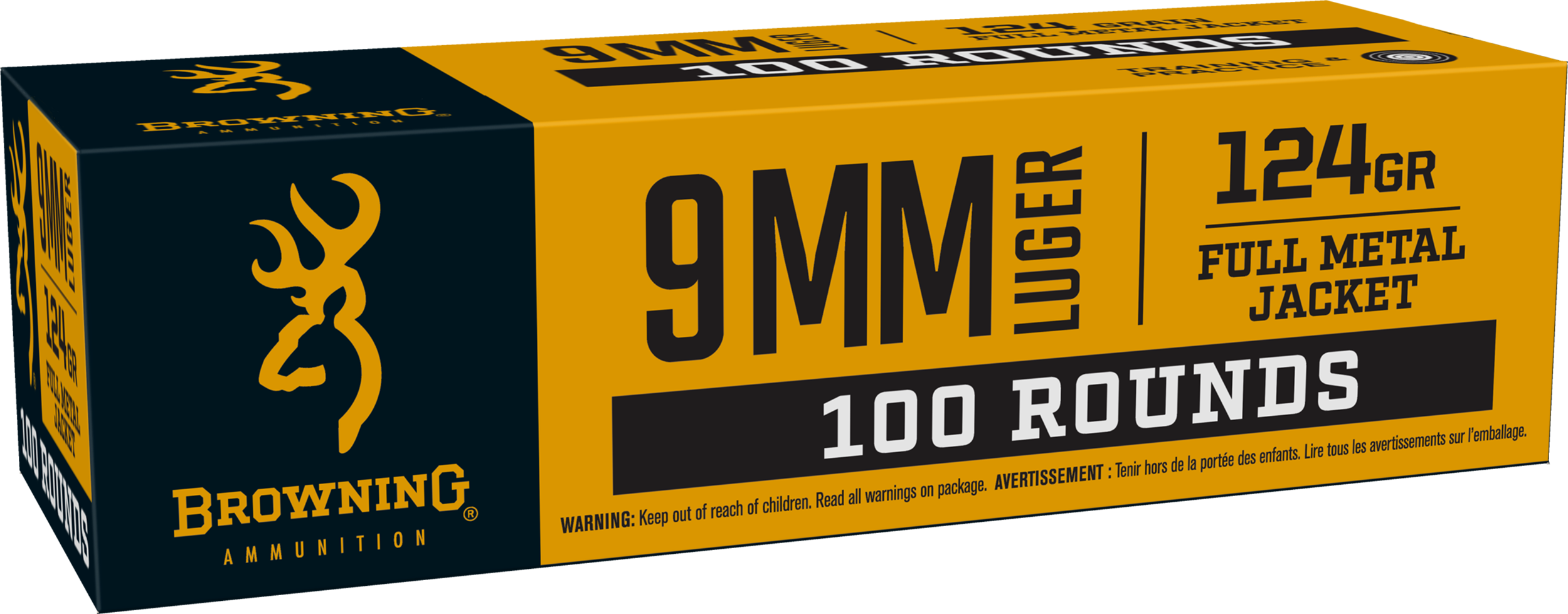 Browning B9mm 9mm Luger Full Metal Jacket 124 Grain 100 Rounds