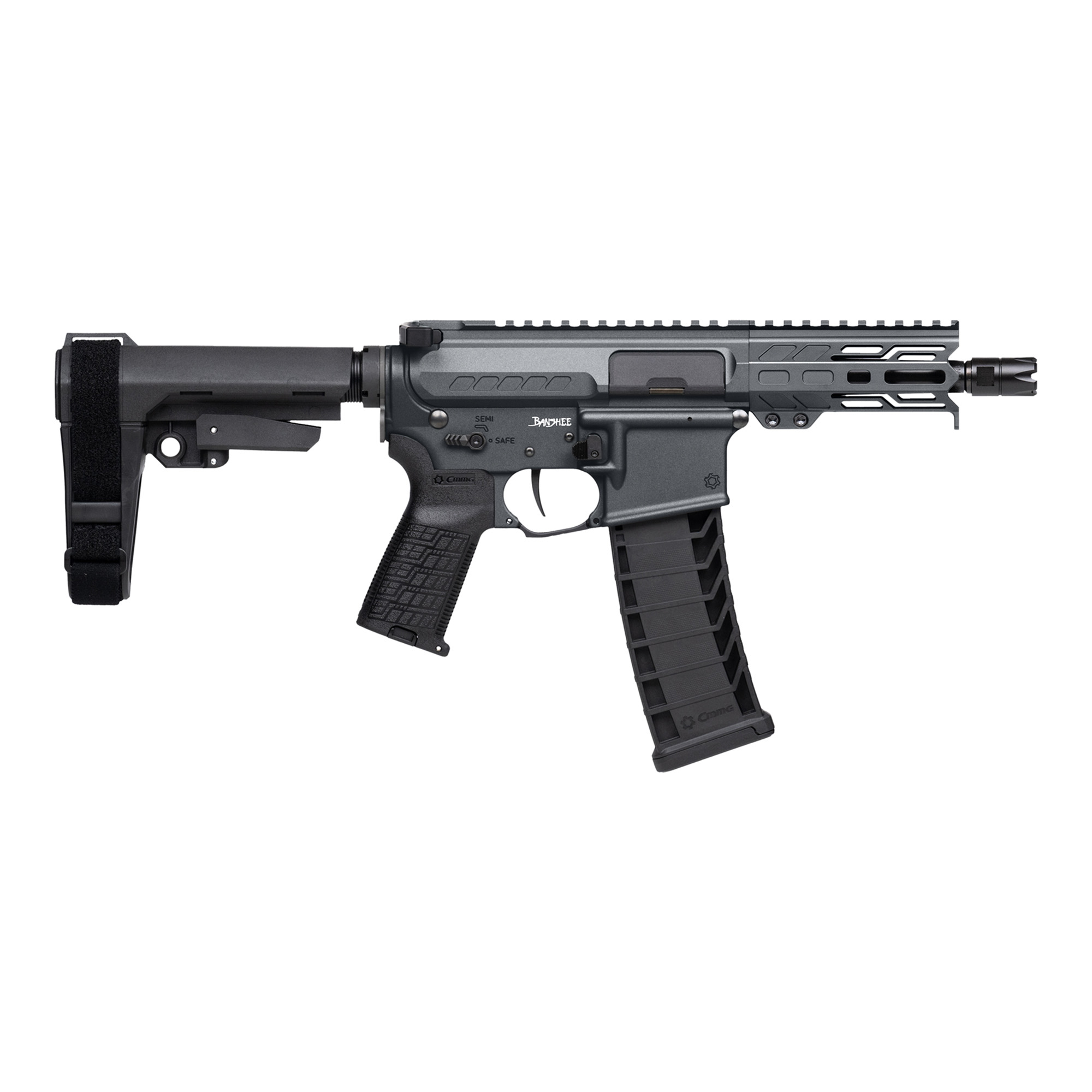 Cmmg Banshee Mk4 9mm Luger 5 in 30 Round Tungsten Cerakote Pistol Brace