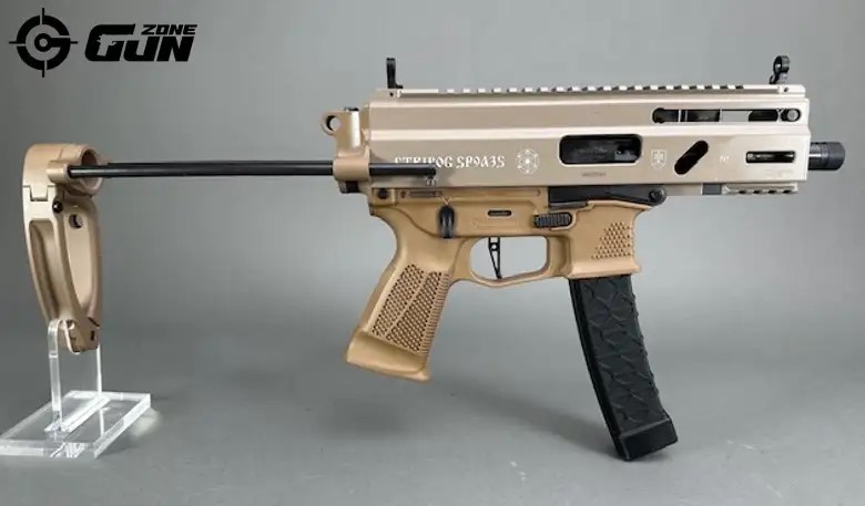 Grand Power Stribog SP9A3S 9mm 5in Threaded 30rd FDE PDW Brace with Tailhook