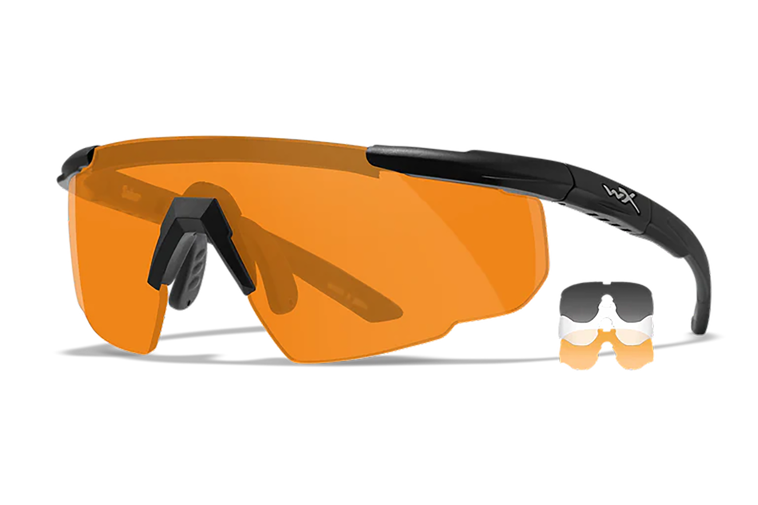 Wiley X 308 Saber Advanced  Smoke Gray/Clear/Light Rust Lens Polycarbonate Matte Black Frame