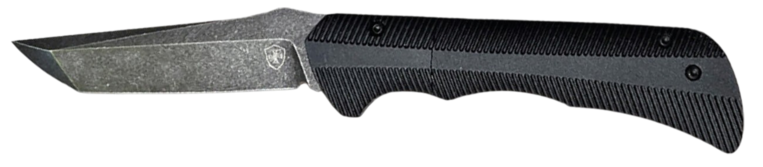 Templar Knife  Auto Assist  3.25" Folding Tanto Plain Black Oxide Stonewashed Powder Coated D2 Steel Blade, 4.25" Black Textured Aluminum Handle