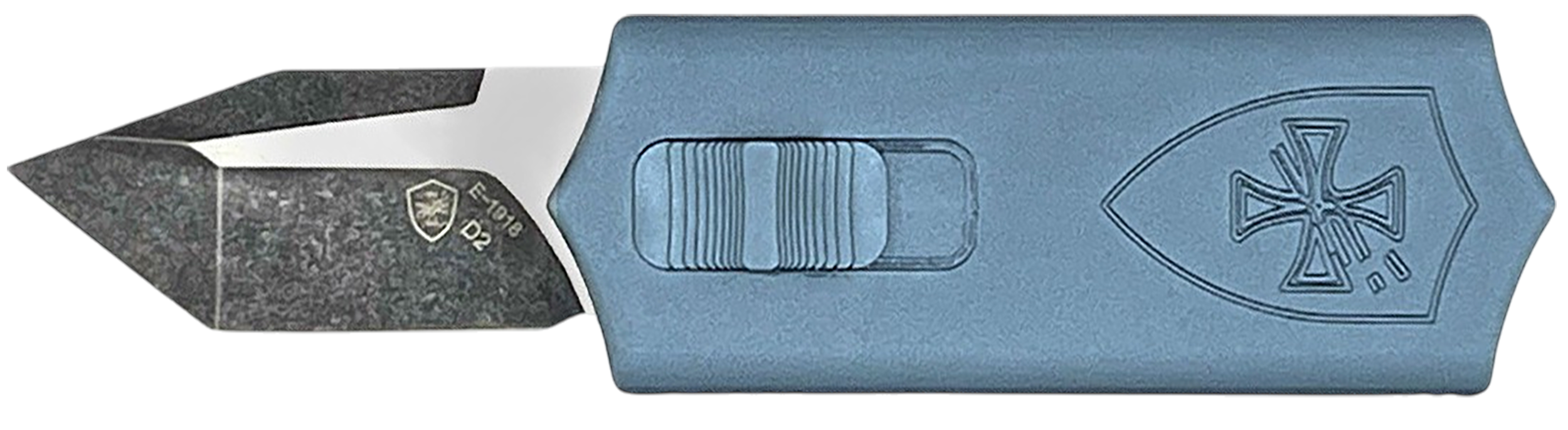Templar Knife SMCAGB221 Sentinel Money Clip 1.88" OTF Tanto Plain Black Oxide Stonewashed Powder Coated D2 Steel Blade, 3.41" Blue Anodized Aluminum Handle