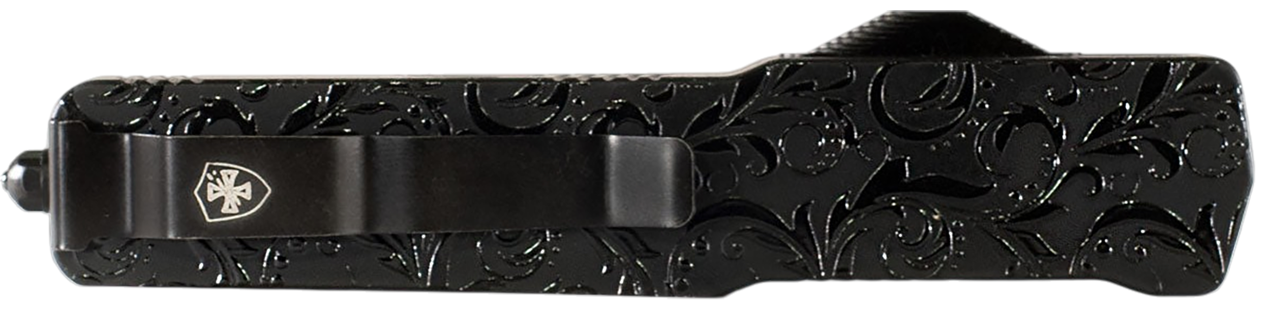 Templar Knife  Premium LW Maiden Gloss Slim OTF Dagger Plain Black Oxide Stonewashed Powder Coated D2 Steel Blade, 5" Black Gloss Aluminum Handle