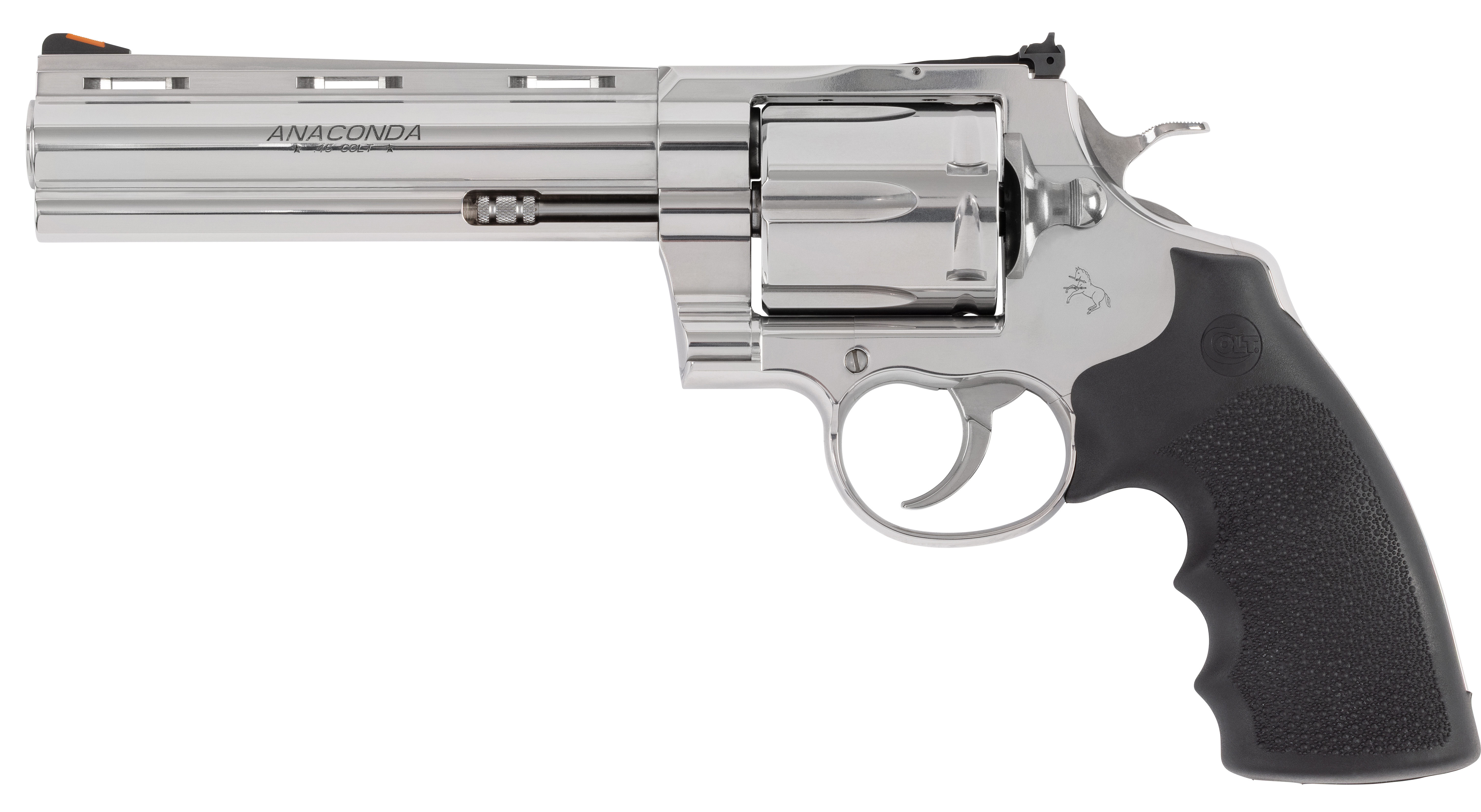 Colt Anaconda 45 Colt 6in Barrel 6 Rounds Semi-Polish Stainless Hogue Grips