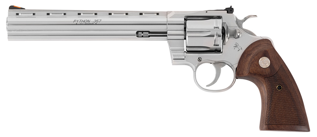 Colt Python .357 Magnum 8 inch 6 rounds Stainless Steel Walnut Grips