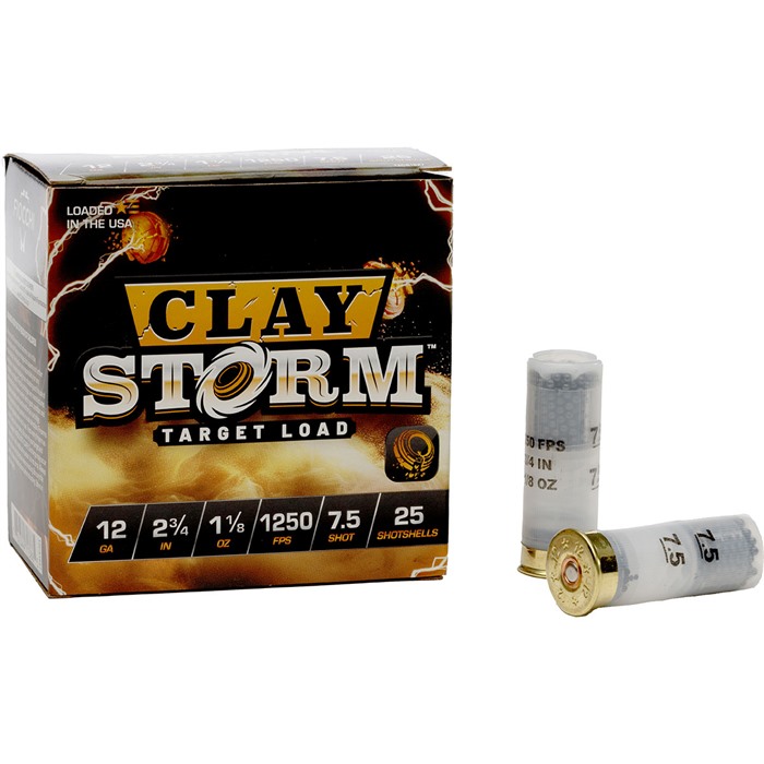 Fiocchi Clay Storm 12 GA 2-3/4" 1-1/8oz #7.5 Shot 1250 FPS 25ct Box