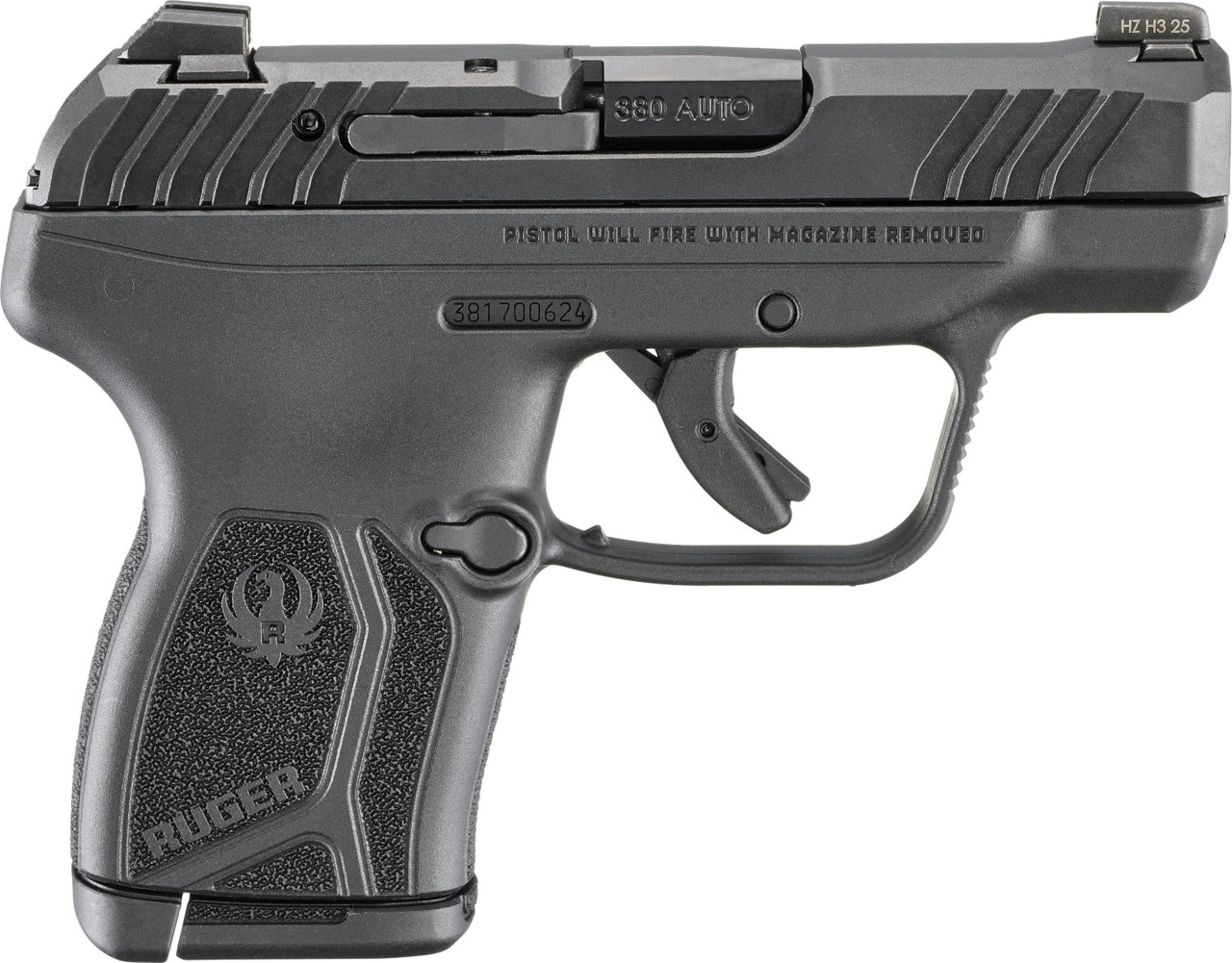 Ruger LCP Max 380 ACP 2.8 inch 10+1 Nitride Slide Oxide Barrel Polymer Frame Textured Grip