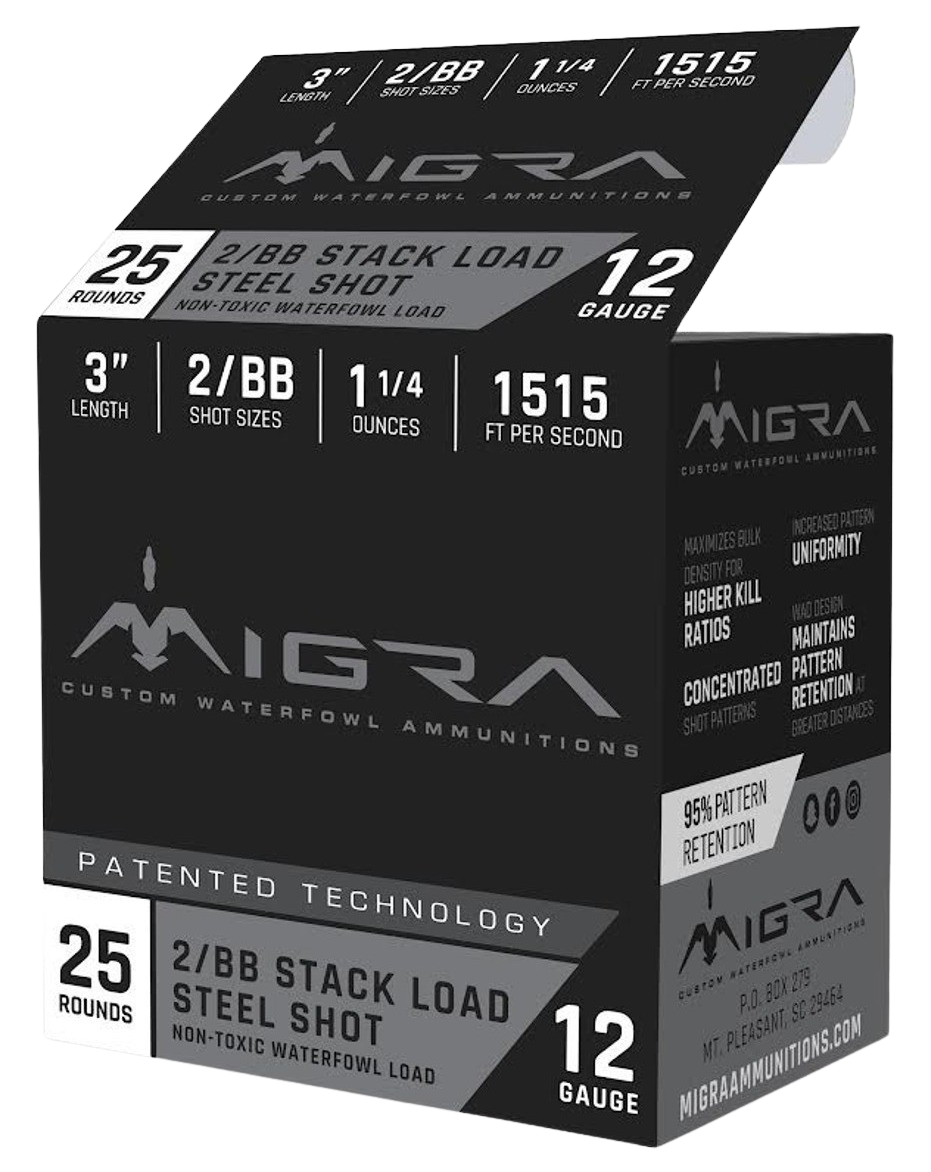 Migra Ammunitions, M12SS2BB Staxd, 12 gauge, BB shot, 1.25 ounces, 25 Rounds