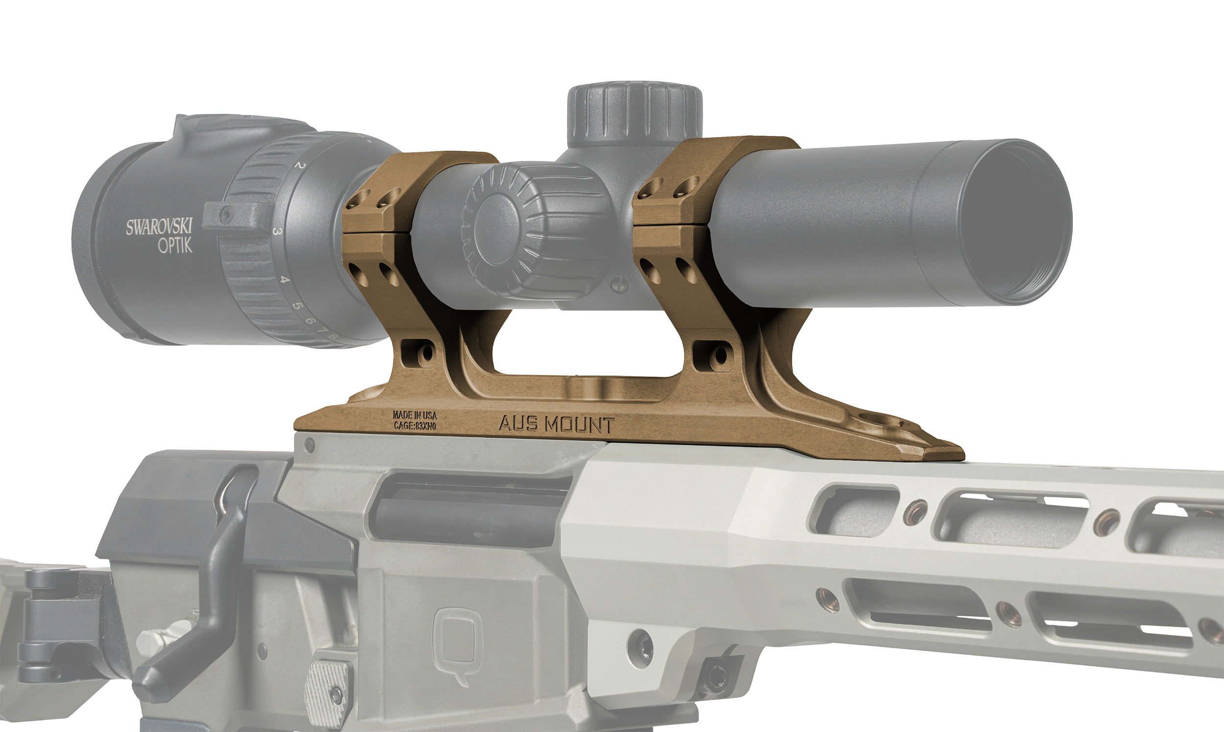 Q Llc AUS Mount 30mm Dia Direct Mini Fix FDE for Rifles
