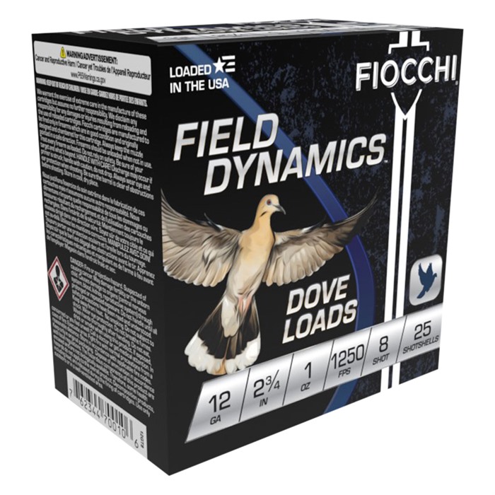 Fiocchi Game and Target 12 GA 2-3/4" 1-1/8oz #8 Shot 250ct Case