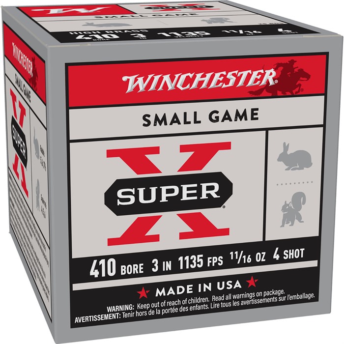 Winchester Super-X High Brass .410 Bore 3" 11/16oz #4 Shot 250ct
