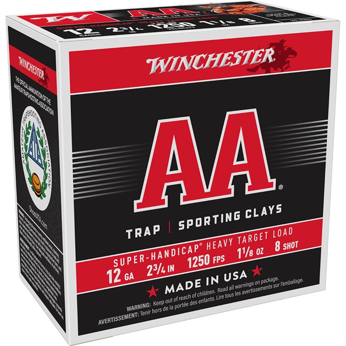 Winchester AA Sporting Clays 12 Gauge 2-3/4" 1-1/8oz #8 Shot 250ct