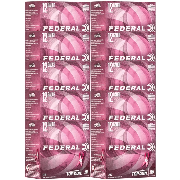 Federal Top Gun Pink Hull 12 GA 2.75" 1-1/8oz #8 Shot 250ct Case