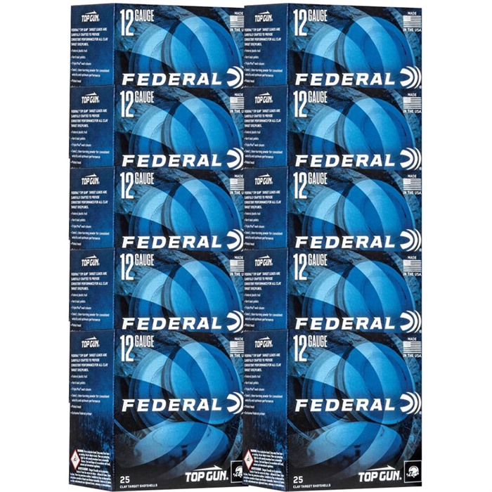 Federal Top Gun 12 GA 2.75" 1oz #8 Shot 1180fps 250ct Case