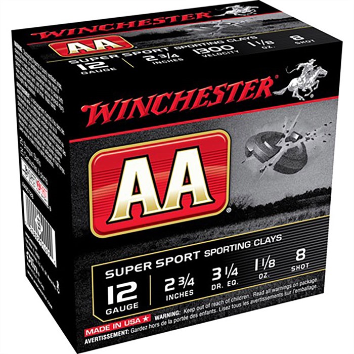 Winchester AA 12 Gauge 2-3/4" #8 Shot 1-1/8 oz 250-Round Case