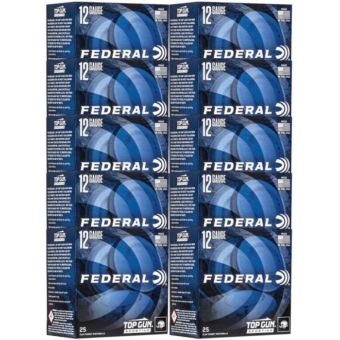 Federal Top Gun Sporting 12 GA 2.75" 1oz #8 Shot 1250fps 250ct Case