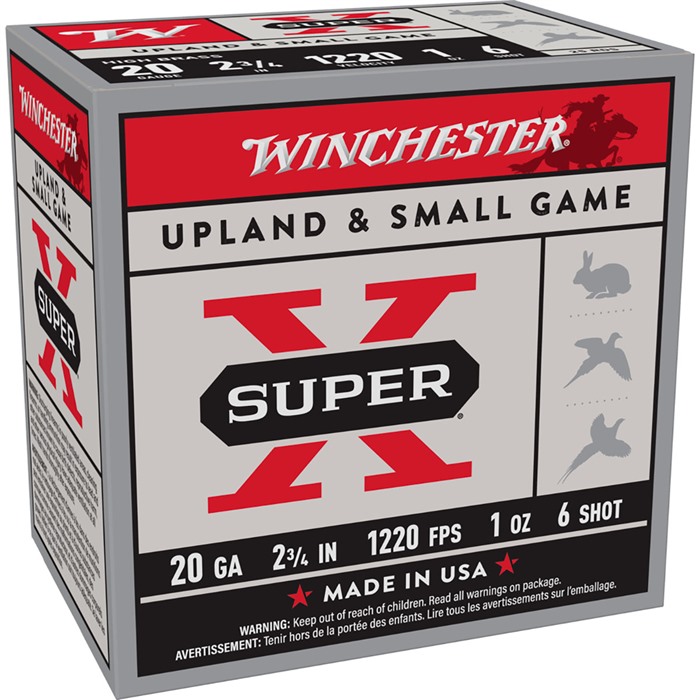 Winchester Super-X High Brass 20 Gauge 2-3/4" #6 Shot 1 oz 250-Round Case