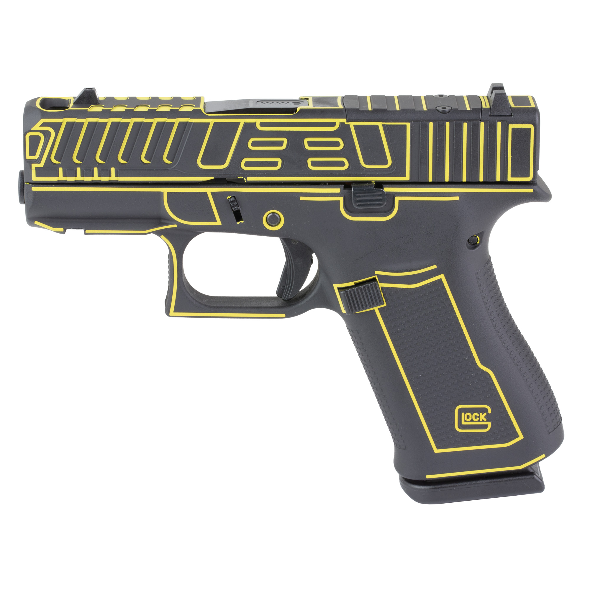 Glock 43X 9mm 3.41 inches 10 Rounds Yellow Cerakote Sub Compact