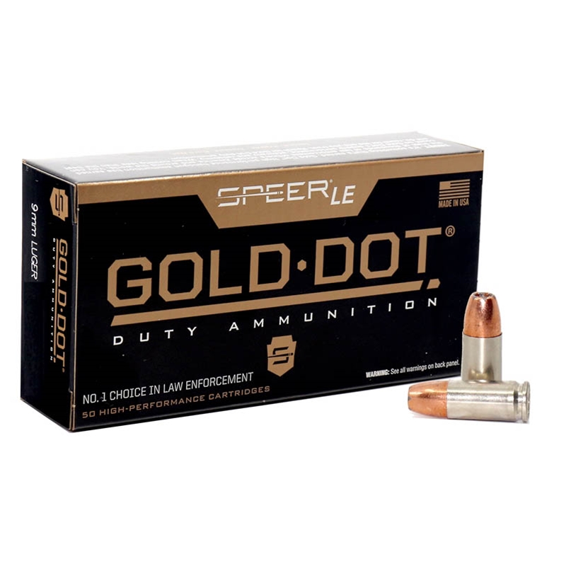 Speer Gold Dot 9mm Luger Hollow Point 115 Grain 50 Rounds