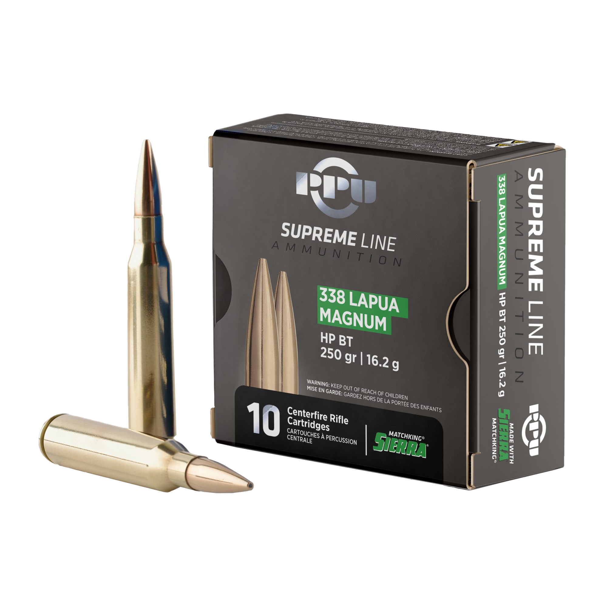 Prvi Partisan MatchKing .338 Lapua Magnum Hollow Point 250 Grain 10 Rounds