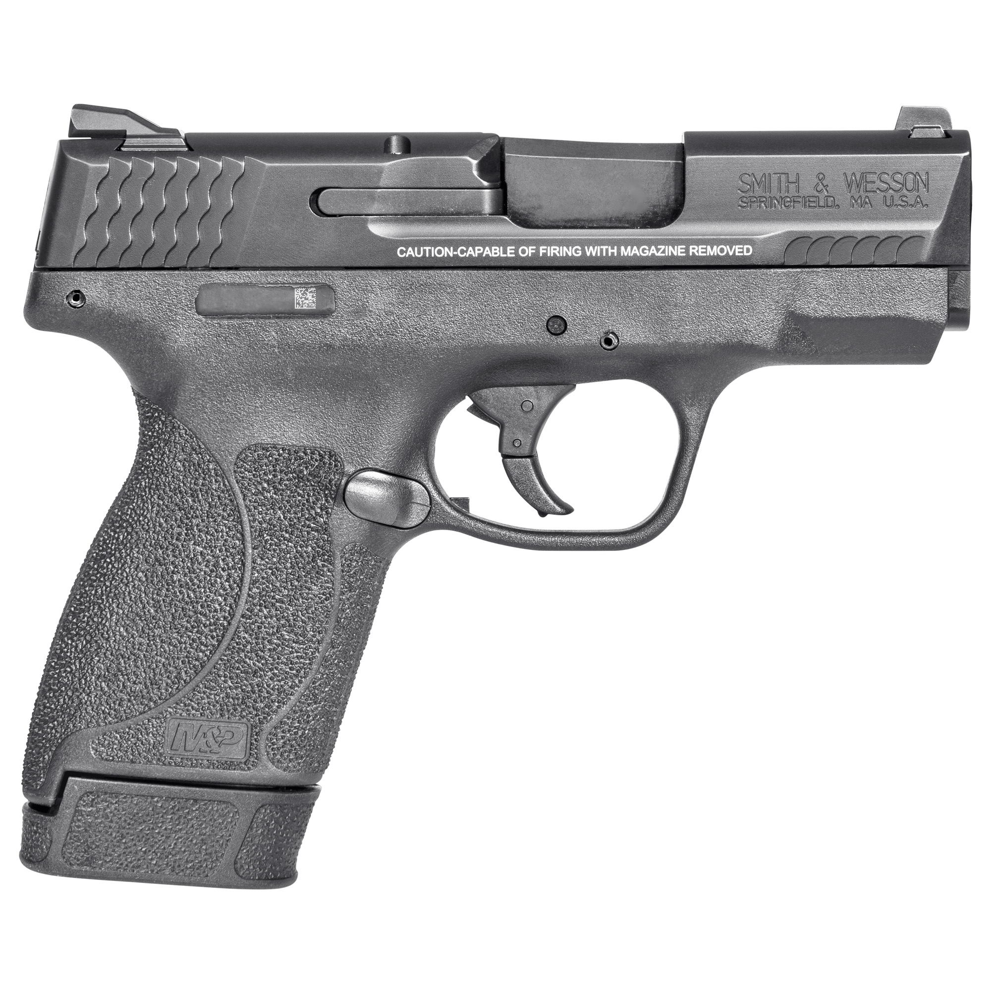 Smith & Wesson 14659 M&P M2.0  Shield Compact Slim Frame .45 ACP 7+1 3.30" Black Armornite Barrel, Black Armornite Stainless Steel Serrated Slide, Black Polymer Frame & Textured Grip, No Manual Safety