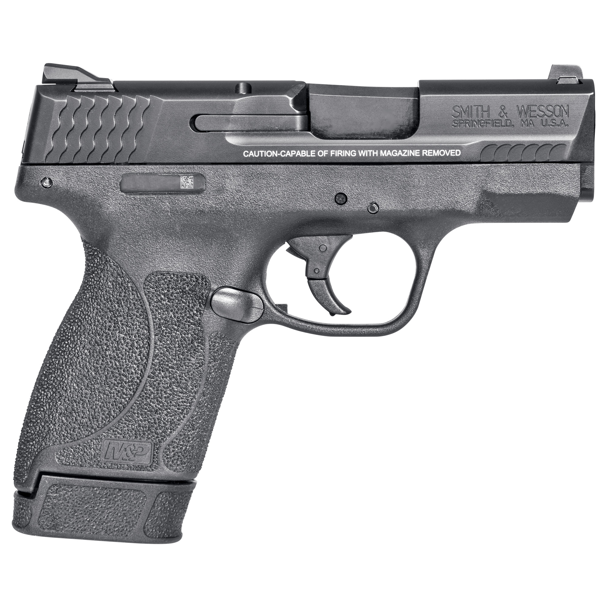 Smith & Wesson 14658 M&P M2.0  Shield Compact Slim Frame .45 ACP 7+1 3.30" Black Armornite Barrel, Black Armornite Stainless Steel Serrated Slide, Black Polymer Frame & Textured Grip, Manual Safety