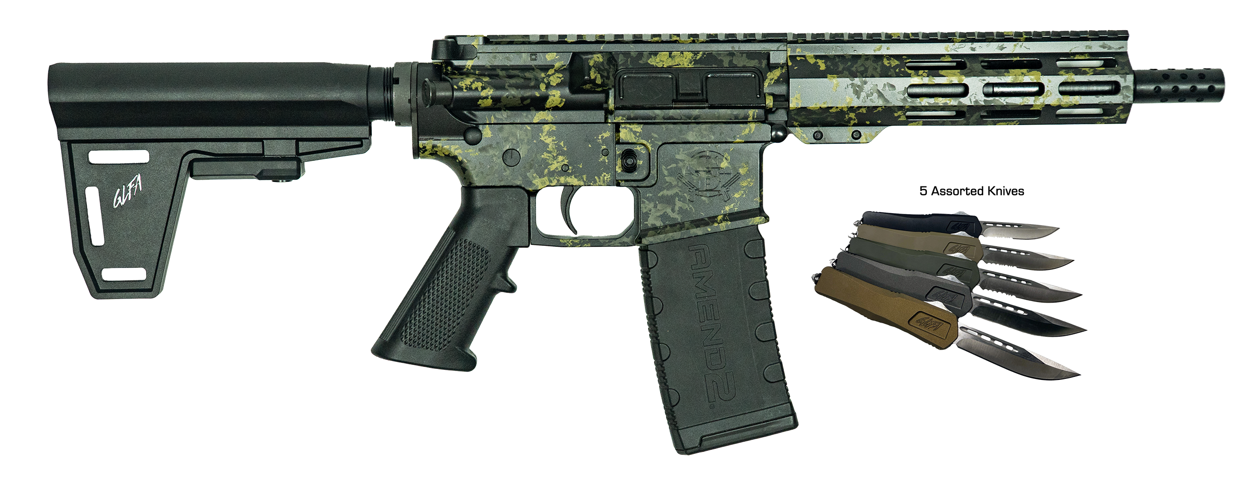 GLFA GL15 LBLK-PISTOL BUNDLE 7.5 BRACE  LICHEN-BLK