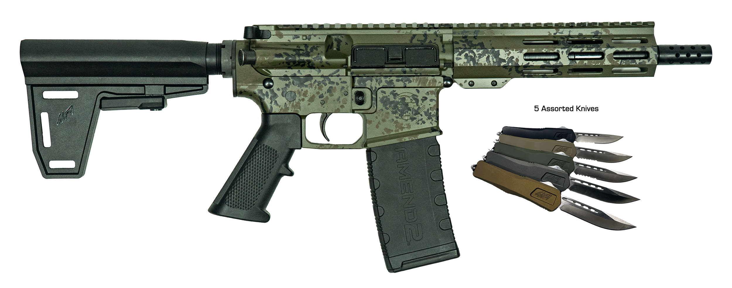 GLFA GL15 LGRN-PISTOL BUNDLE 7.5 BRACE  LICHEN-GRN