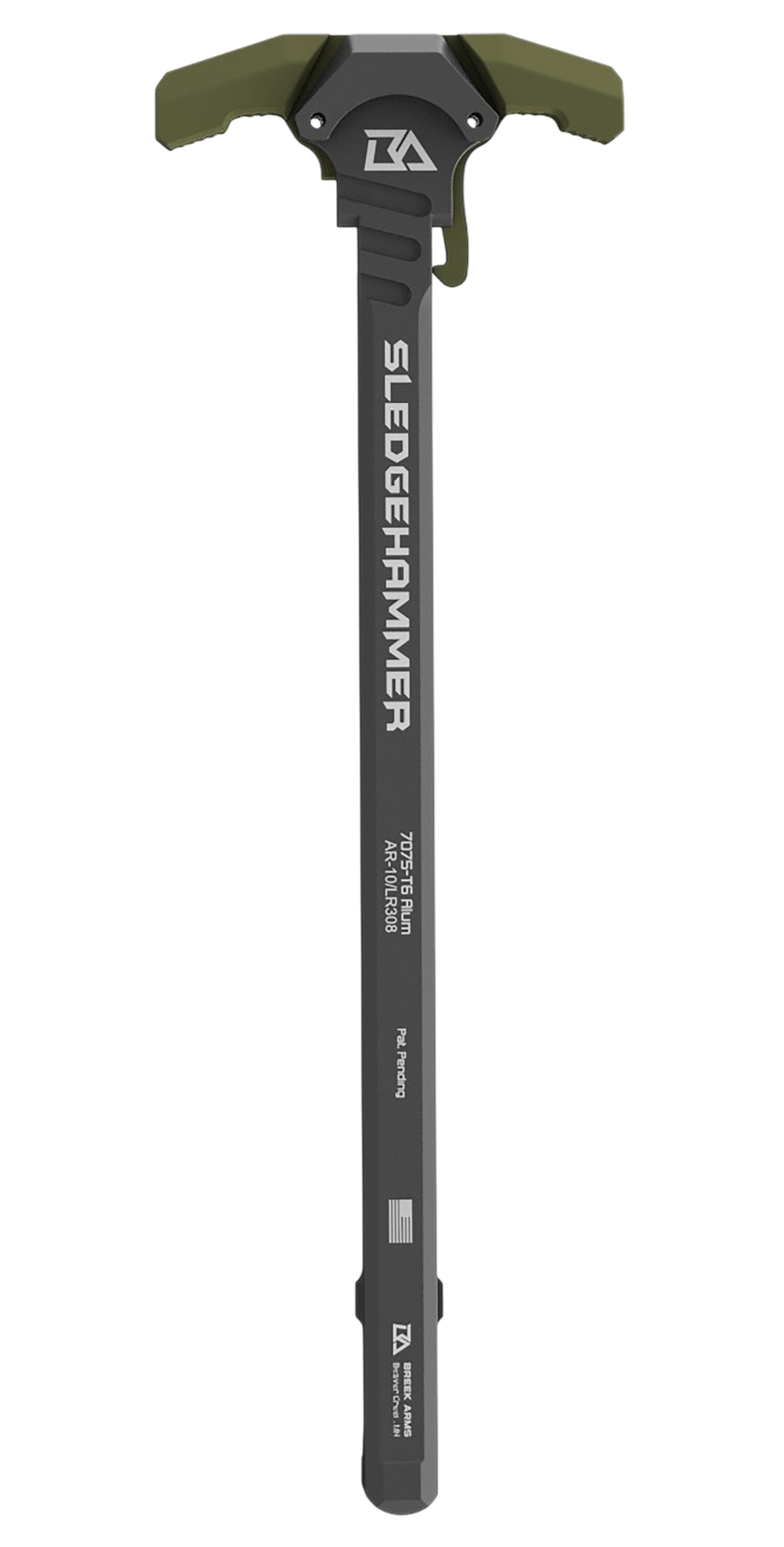 Breek Sledgehammer Charging Handle Olive Green ODG for Rifle Receivers