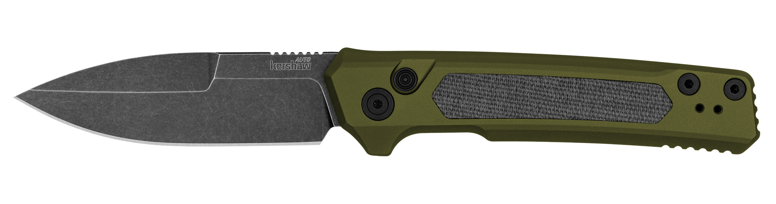 Kershaw 7205 Launch 22 Automatic 3.45" Folding Spear Point Plain CPM MagnaCut Steel Blade, OD Green Anodized w/Black Micarta Inserts Aluminum Handle
