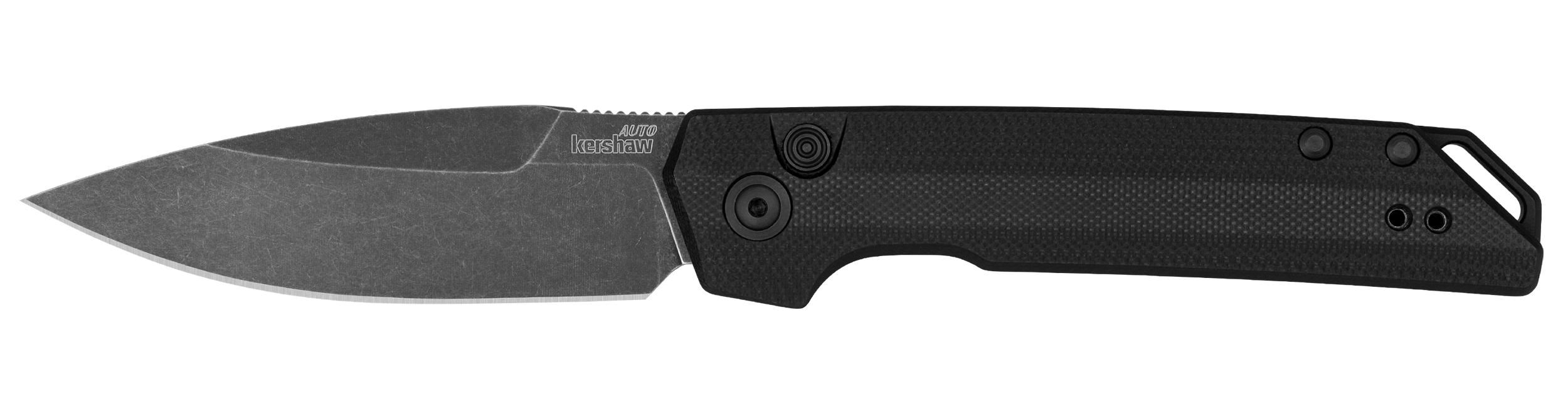 Kershaw 7038G10 Launch Iridium Automatic 3.45" Folding Plain Black Oxide Blackwash CPM MagnaCut Steel Blade, Black Anodized Aluminum/G10 Handle
