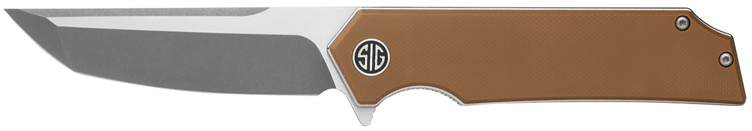 Sig Sauer Knives TS8SBRN Tsuru  3.30" Folding Tanto Plain Satin 154CM SS Blade, 4.20" Coyote Brown G10 Handle