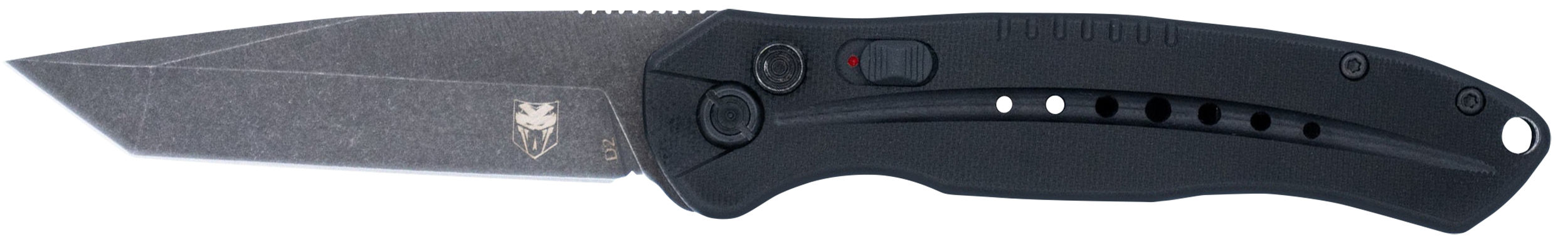 CobraTec Knives BLKDIABLOTNS Diablo  Automatic 3.50" Folding Plain Black Stonewashed D2 Steel Blade, 4.75" Black G10 Handle