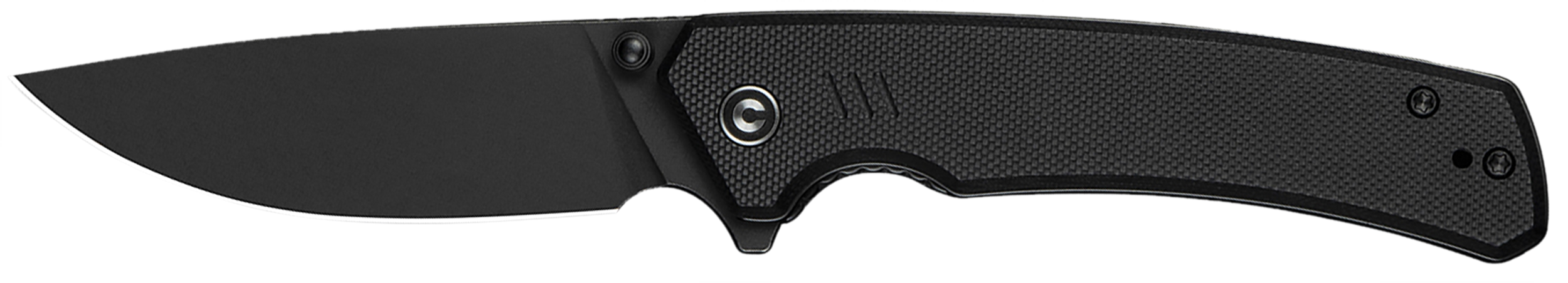 Civivi Knives C24012-1 Merit  3.28" Folding Drop Point Plain Black Stonewashed 14C28N Steel Blade, Black Textured G10 Handle