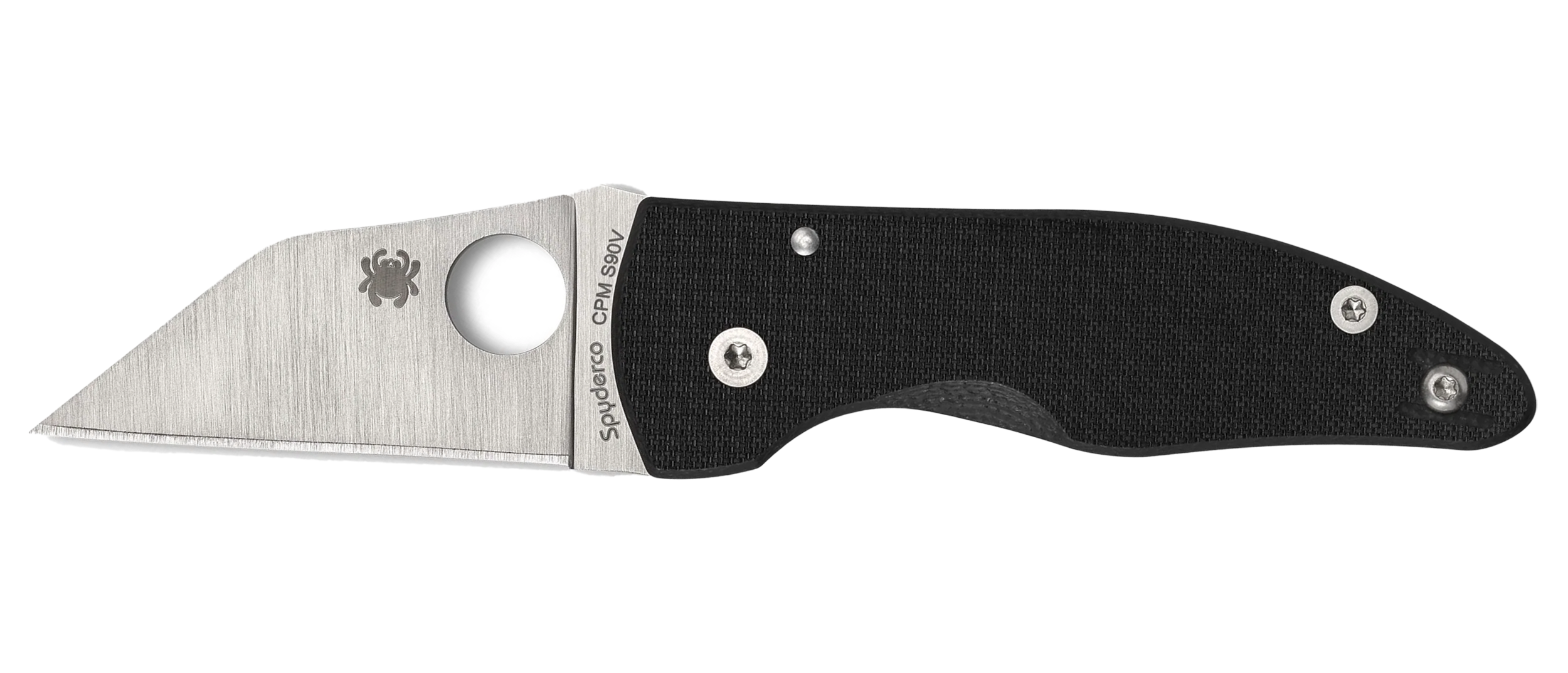 Spyderco C264CFP MicroJimbo  2.45" Folding Wharncliffe Plain Satin CPM S90V Blade, Black Textured Carbon Fiber Handle