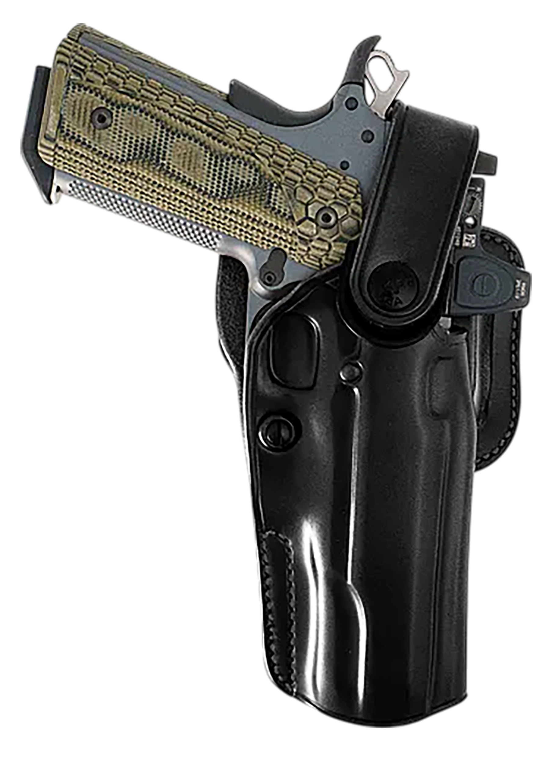 Galco APO226RB APO Strongside/Crossdraw OWB Black Steerhide Fits Glock 19 Gen 1-5 Belt Holster Mount Right Hand