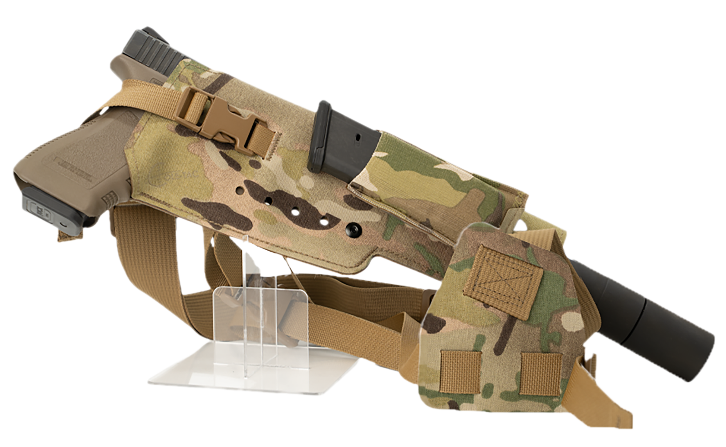 Cole-tac VWX107 Varmint Wrangler XL Pistol Holder Chest Multi-Cam Right Hand
