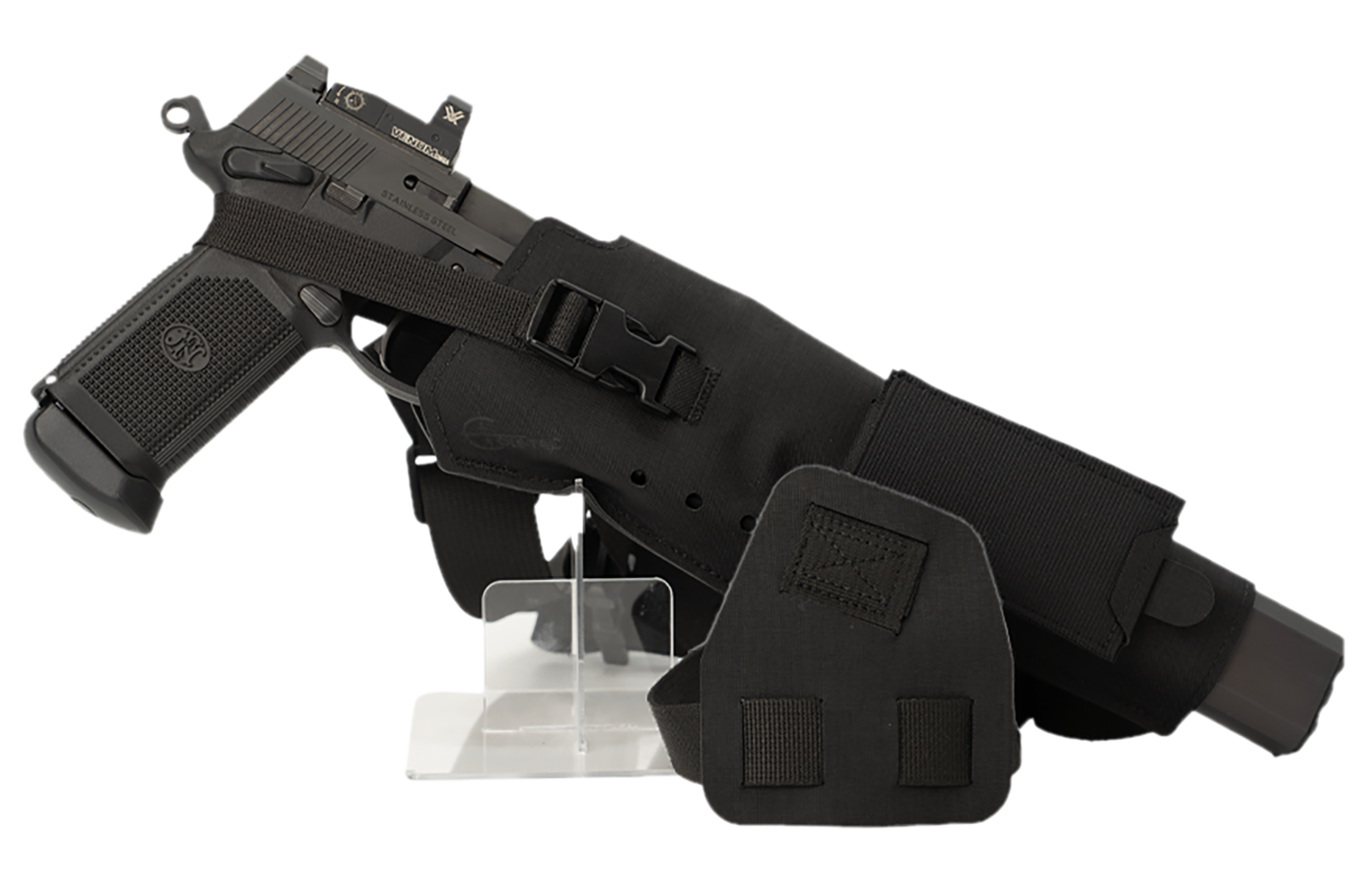 Cole-tac VWX101 Varmint Wrangler XL Pistol Holder Chest Black Right Hand