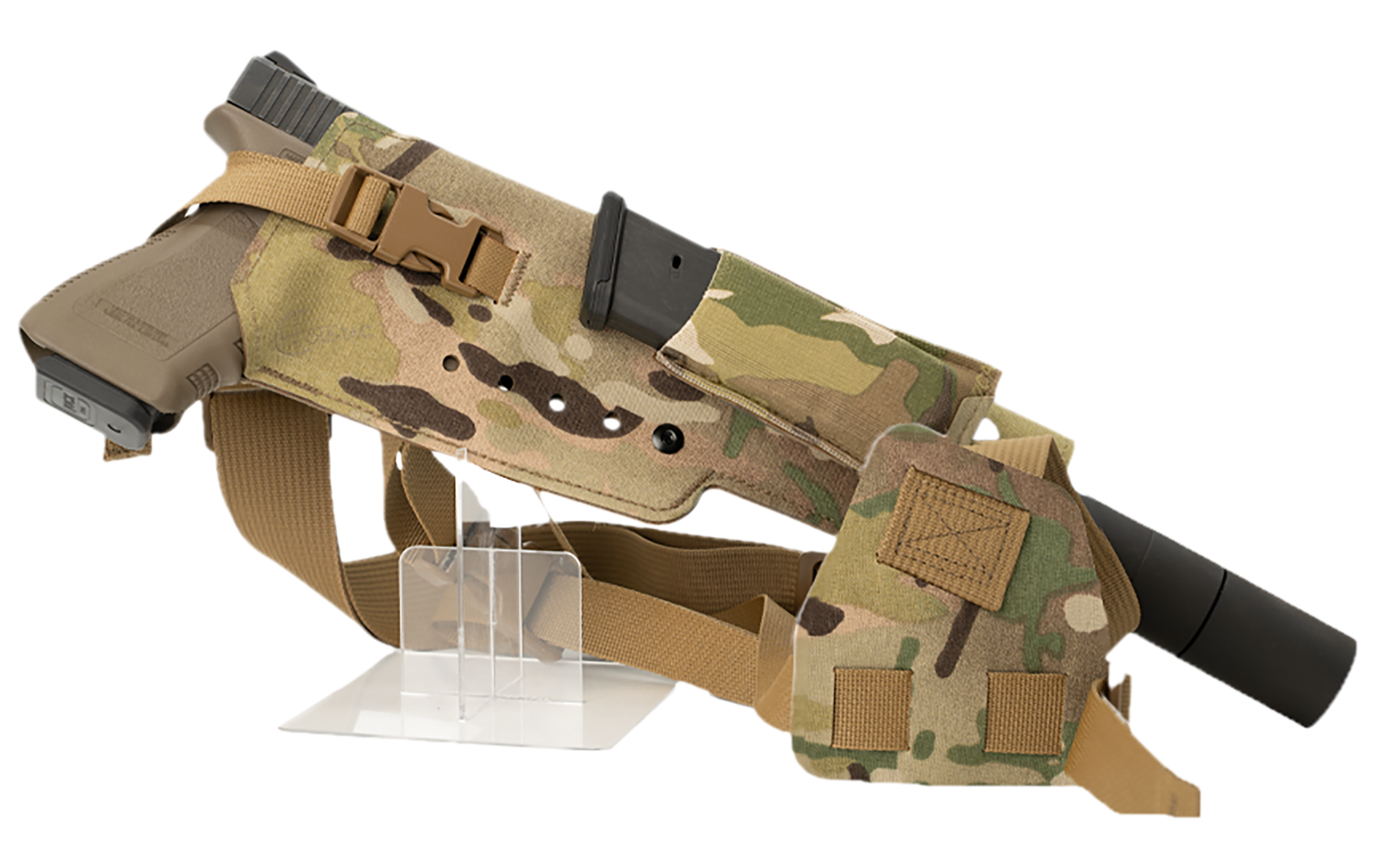 Cole-tac VWX108 Varmint Wrangler XL Pistol Holder Chest Multi-Cam Left Hand