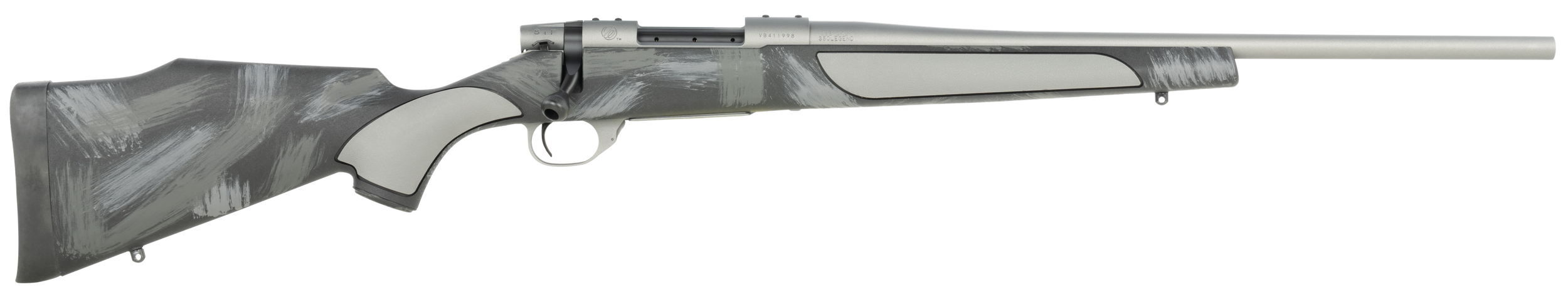 Weatherby VC38300NR4T Vanguard Shadow 300 Win Mag 3+1 24" Carbon Gray Cerakote Threaded Barrel, Carbon Gray Cerakote Steel Drilled & Tapped Receiver, Black w/Gray & White Accents Monte Carlo Stock