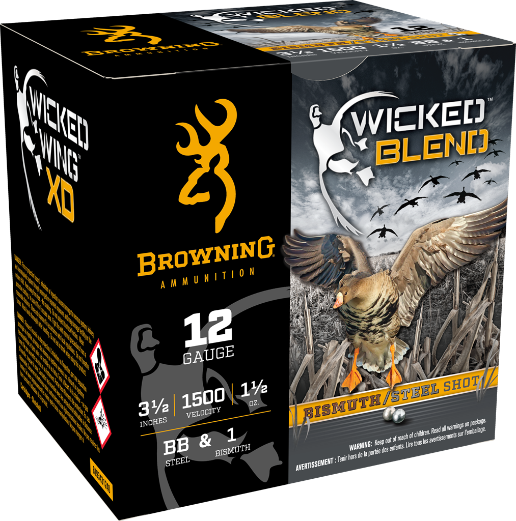Browning Wicked Blend 12 Gauge BB and 1BI Shot 1 1/2 Oz 25 Rounds
