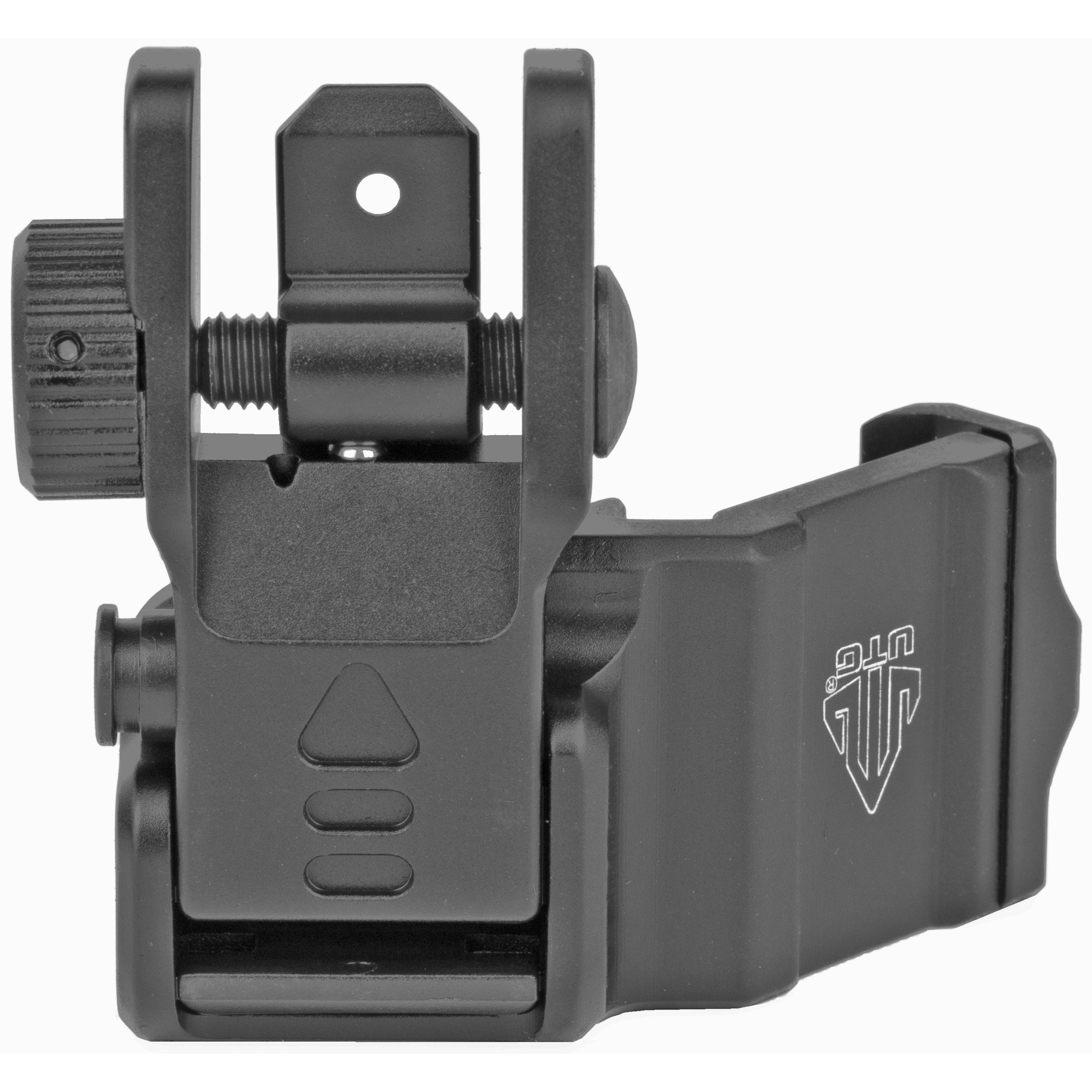 UTG Pro Accu-Sync 45 Flip Rear Sight Offset 45 Picatinny Weaver Mount Matte Finish for Long Guns