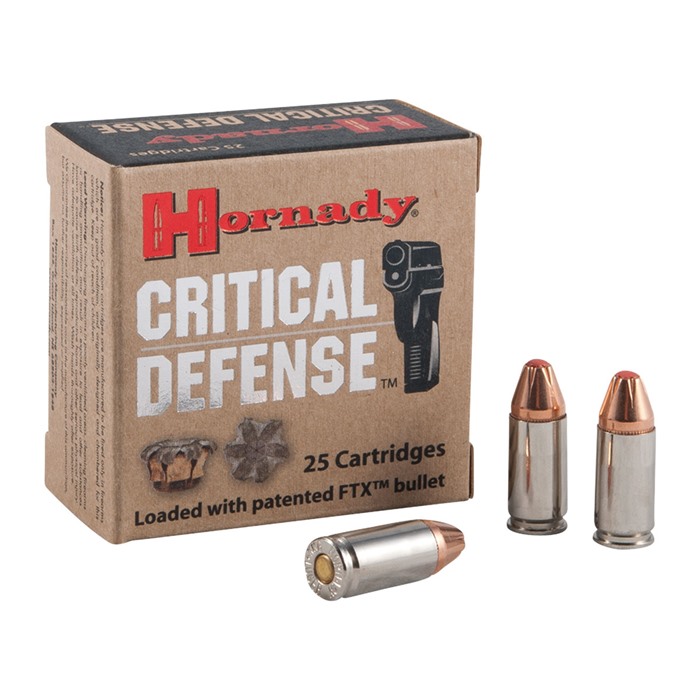 Hornady Critical Defense 9mm 115gr FTX 250ct Case