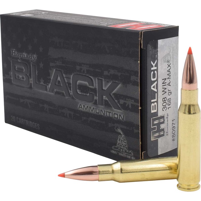 Hornady Black 308 Win 168gr A-MAX 200ct Case