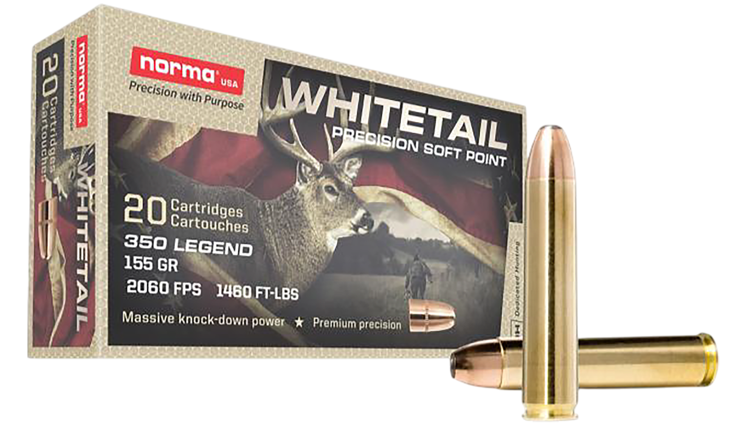 Norma Whitetail 350 Legend 155gr SP 20ct Box