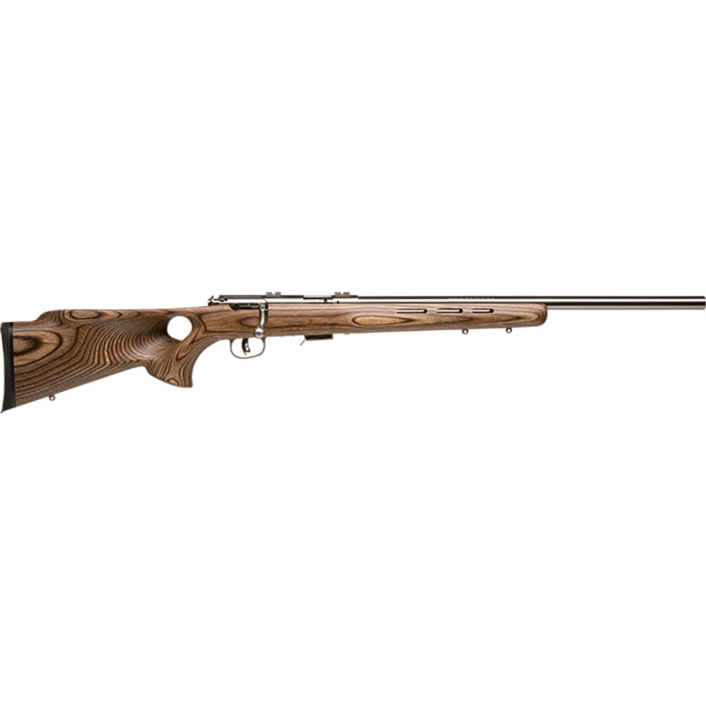 Savage 93 BTVS, 22 WMR, 21 inch, 5+1, Brown Wood Laminate, Stainless