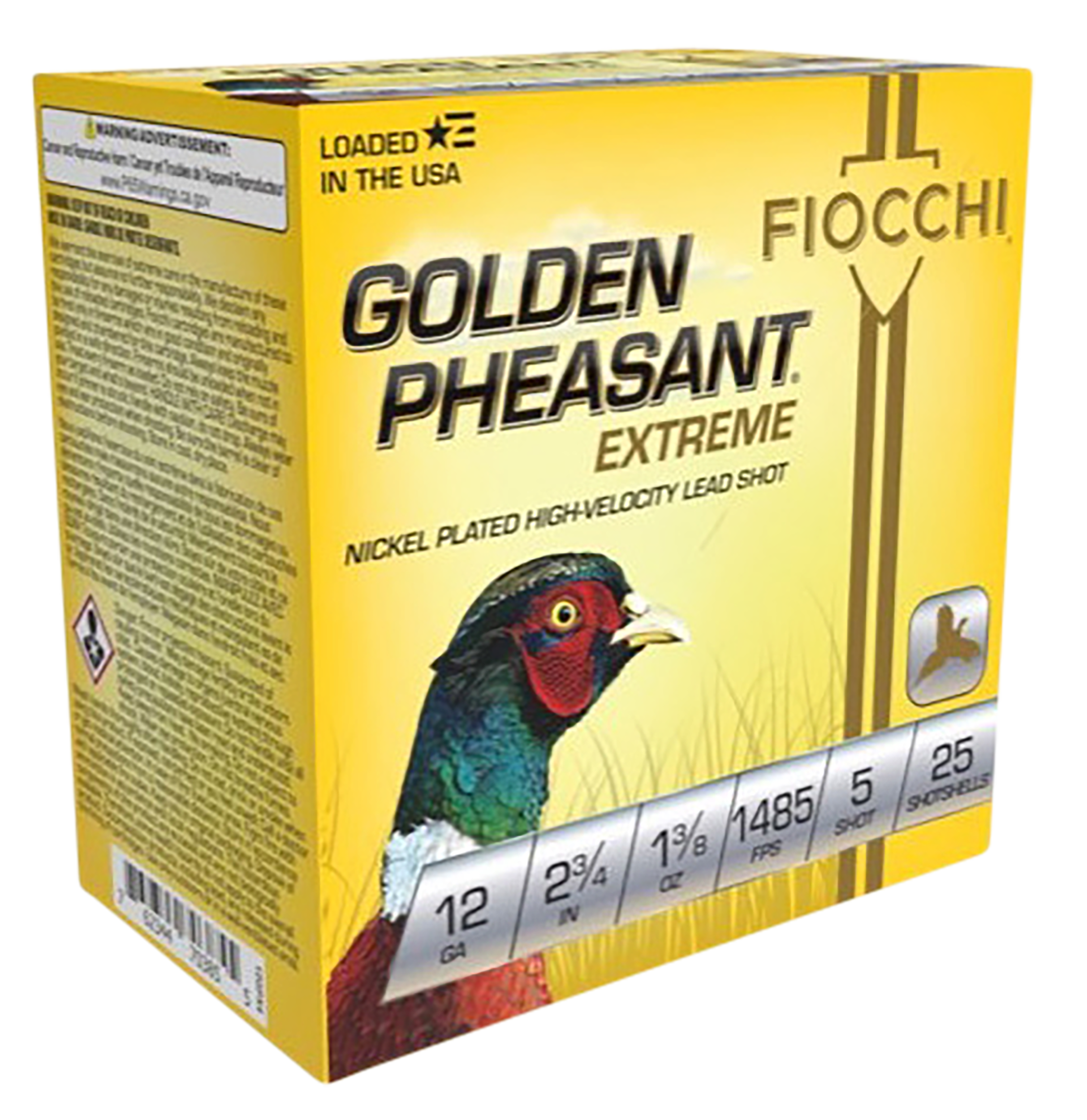 Fiocchi Golden Pheasant 12 Gauge Shot 1-3/8 oz 5 Shot 25 Rounds