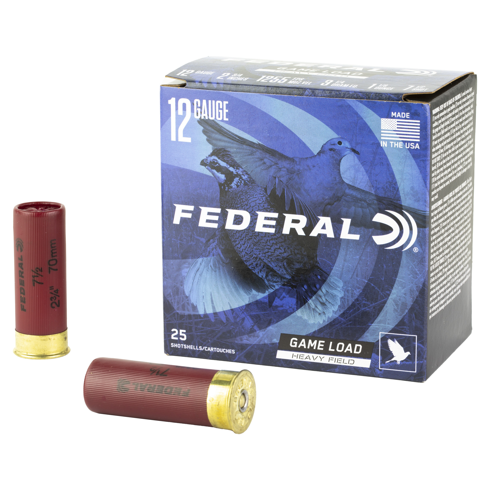 Federal Game-Shok Heavy Field Load 12 Gauge Lead 1 1/8 oz 7.5 Shot 25 Rounds