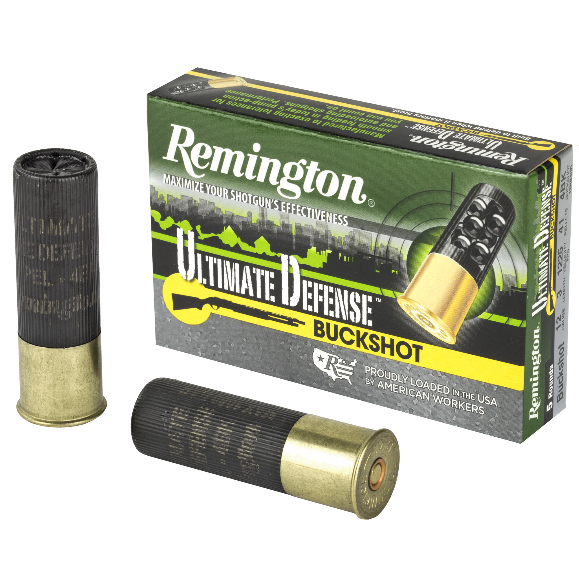 Remington Ultimate Defense 12 Gauge 41 Pellet Buckshot 5 Rounds