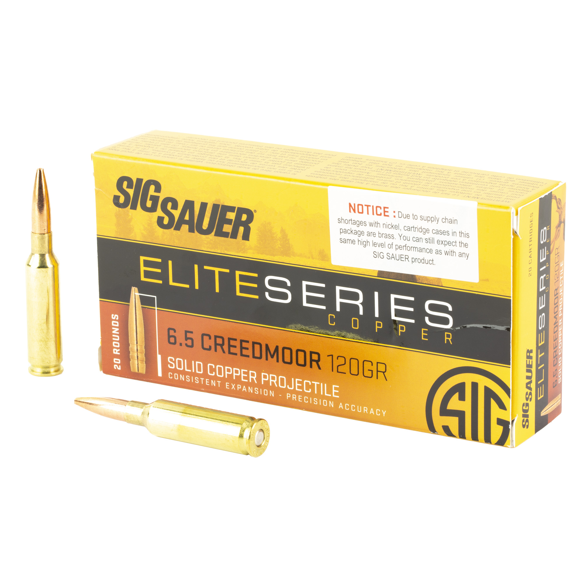 Sig Sauer, Elite Copper Hunting, 6.5 Creedmoor, Copper Solid, 120 Grain, 20 Rounds